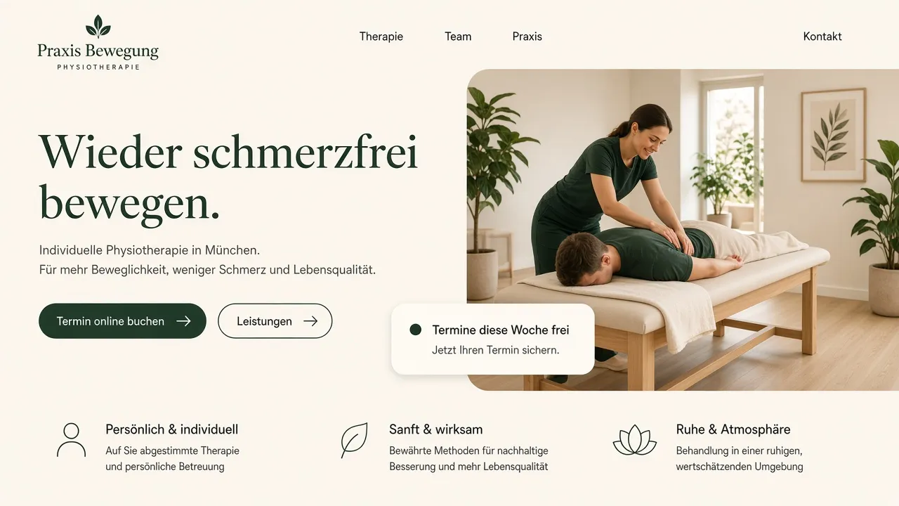 Beispiel-Website einer Physiotherapie-Praxis