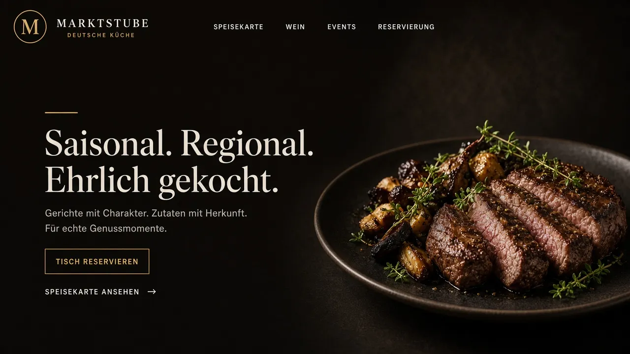 Beispiel-Website eines Restaurants